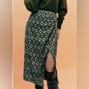 Zara velvet midi skirt